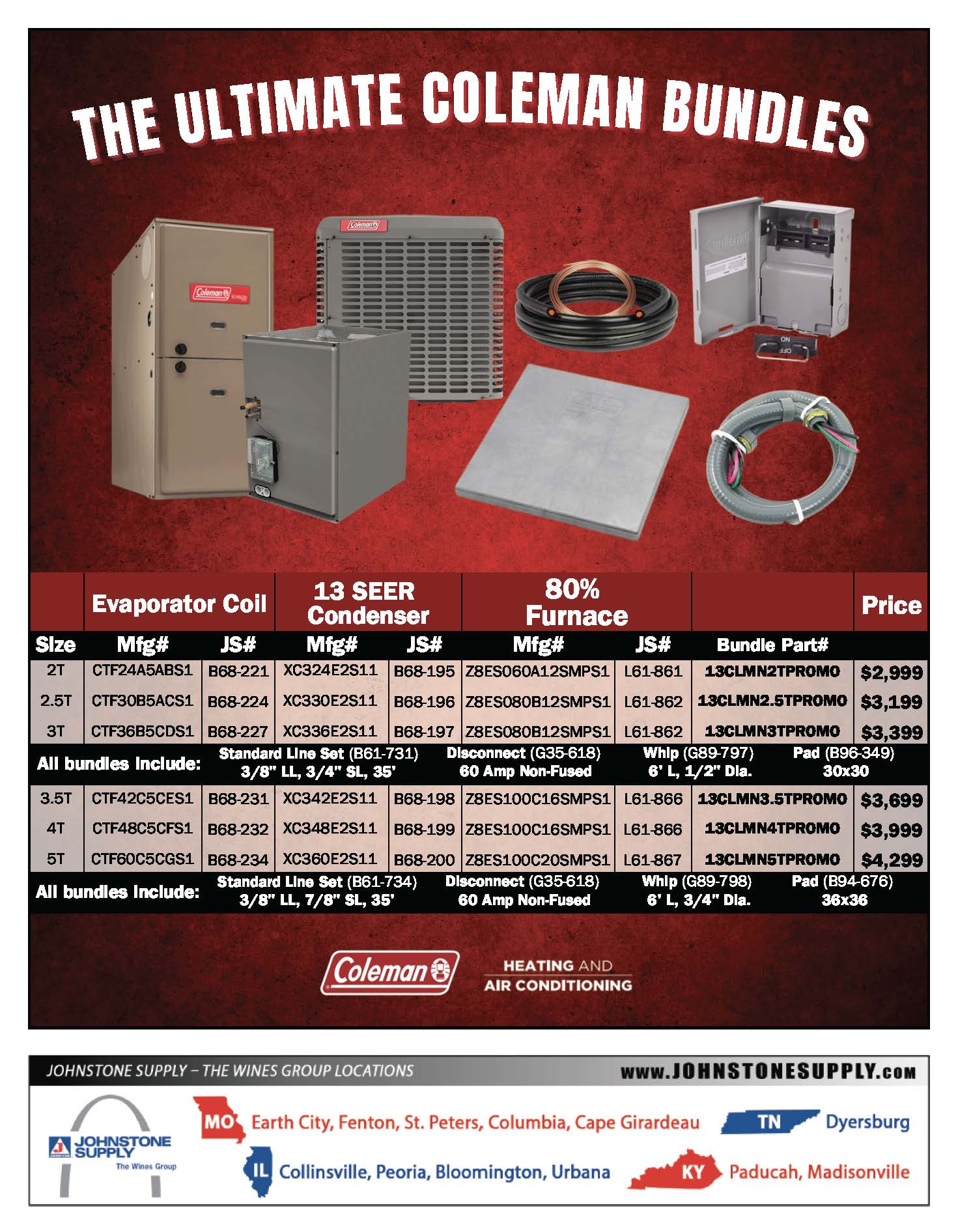 13SEER Coleman Bundles November 2025