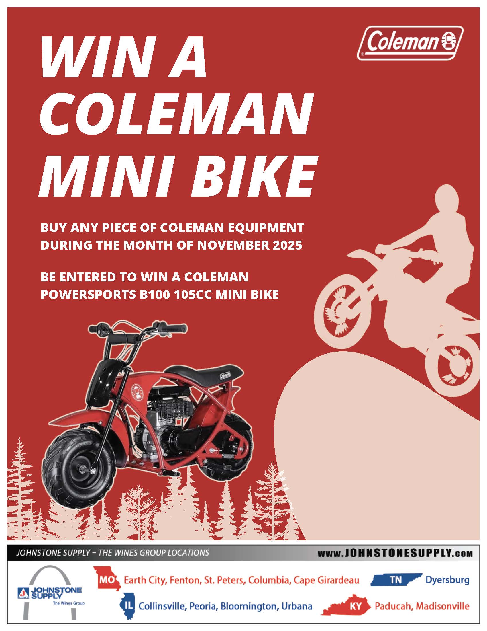 Coleman Mini Bike Giveaway Nov 2025